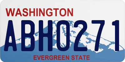WA license plate ABH0271