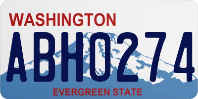 WA license plate ABH0274