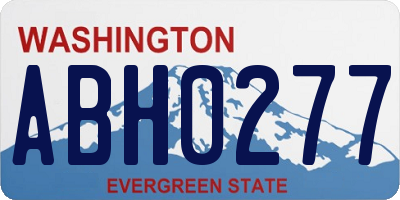 WA license plate ABH0277