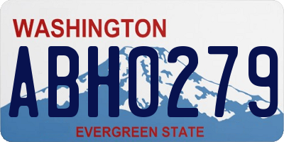 WA license plate ABH0279