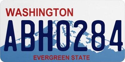 WA license plate ABH0284