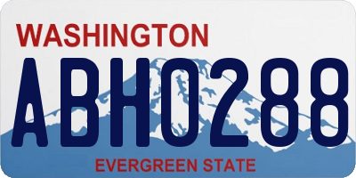 WA license plate ABH0288