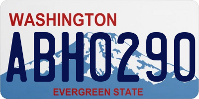 WA license plate ABH0290
