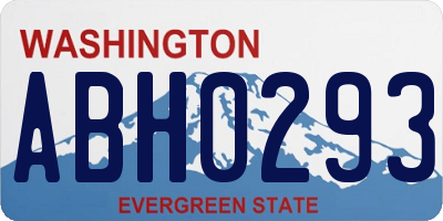 WA license plate ABH0293