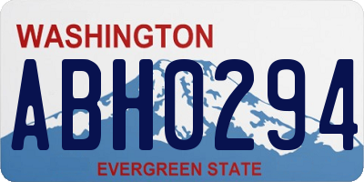WA license plate ABH0294