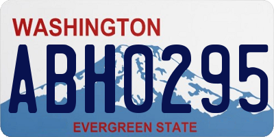 WA license plate ABH0295