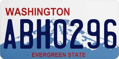 WA license plate ABH0296