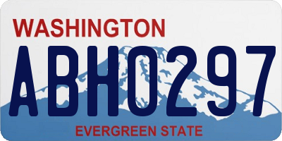 WA license plate ABH0297
