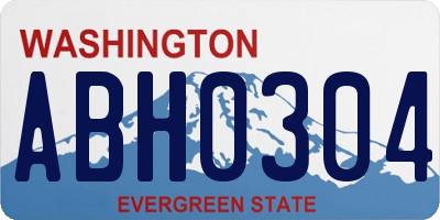 WA license plate ABH0304