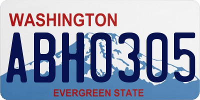 WA license plate ABH0305