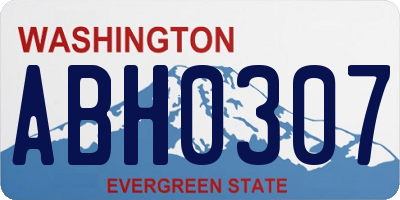 WA license plate ABH0307