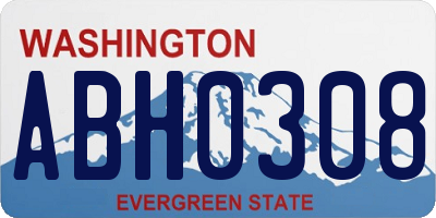 WA license plate ABH0308