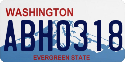 WA license plate ABH0318