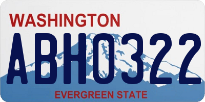 WA license plate ABH0322