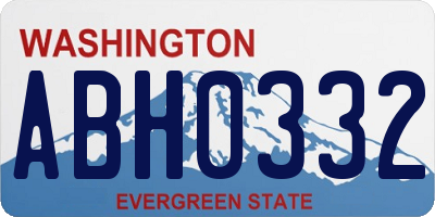 WA license plate ABH0332