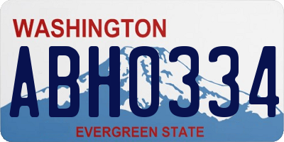 WA license plate ABH0334