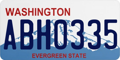 WA license plate ABH0335
