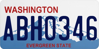 WA license plate ABH0346