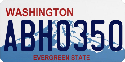 WA license plate ABH0350