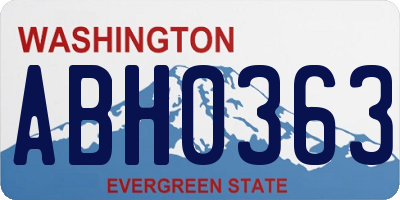 WA license plate ABH0363