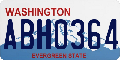 WA license plate ABH0364