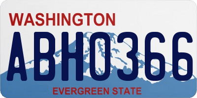 WA license plate ABH0366