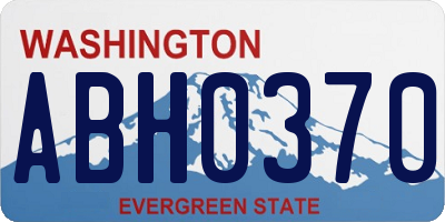 WA license plate ABH0370
