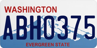 WA license plate ABH0375