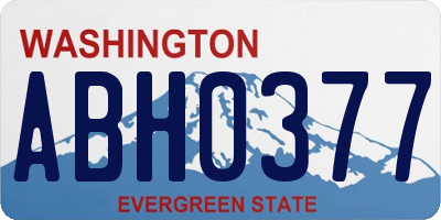 WA license plate ABH0377