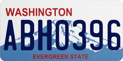 WA license plate ABH0396
