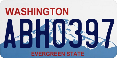WA license plate ABH0397