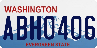 WA license plate ABH0406