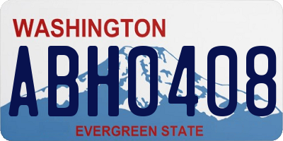 WA license plate ABH0408