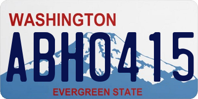 WA license plate ABH0415