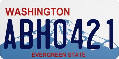 WA license plate ABH0421
