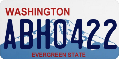 WA license plate ABH0422