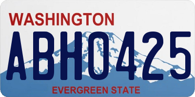 WA license plate ABH0425