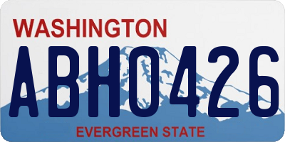 WA license plate ABH0426