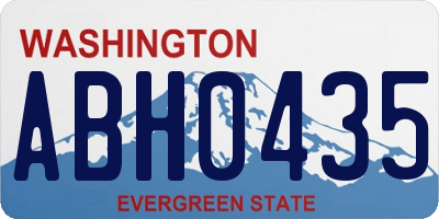 WA license plate ABH0435