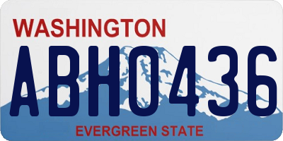 WA license plate ABH0436