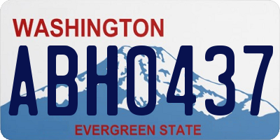 WA license plate ABH0437
