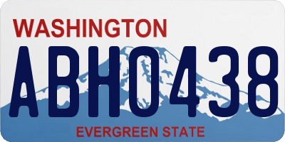 WA license plate ABH0438