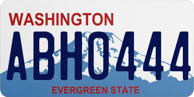 WA license plate ABH0444