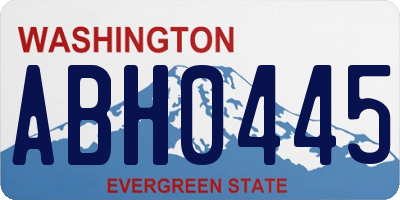 WA license plate ABH0445
