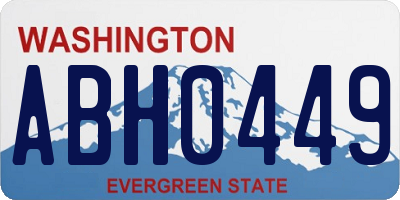 WA license plate ABH0449