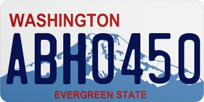 WA license plate ABH0450