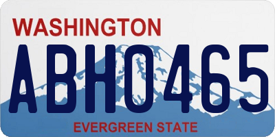 WA license plate ABH0465