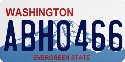WA license plate ABH0466