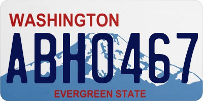 WA license plate ABH0467