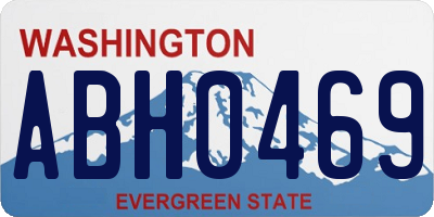 WA license plate ABH0469